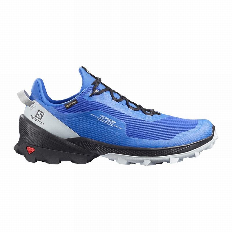 Salomon Singapore Mens Hiking Shoes - CROSS OVER GORE-TEX Blue/Black | 47012-LEUF